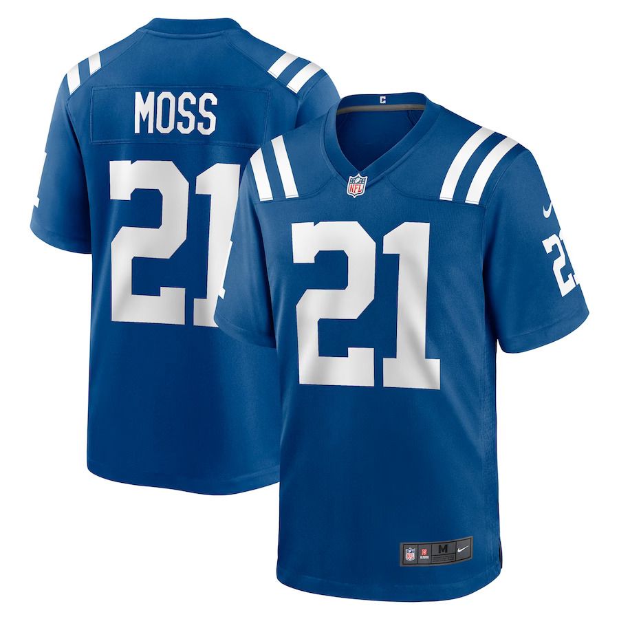 Men Indianapolis Colts 21 Zack Moss Nike Royal Game Player NFL Jersey